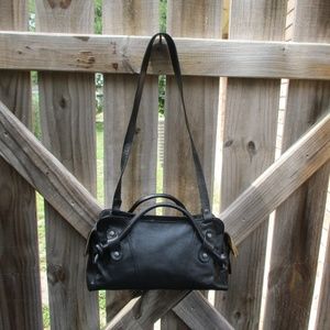 Hogan Black Leather Shoulder Bag Handbag